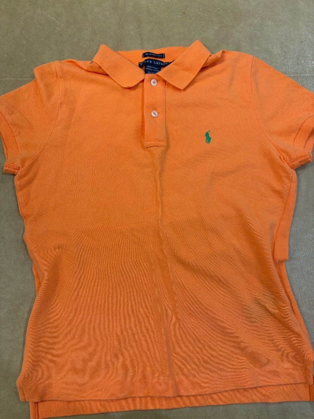 Y2K VINTAGE WOMEN'S RALPH LAUREN ORANGE POLO SHIRT